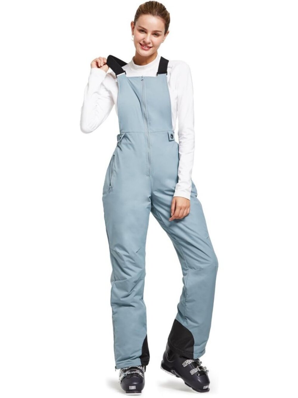 Insulated Waterproof Ski Bib Overalls for Women | Windproof Snowboarding Pants
